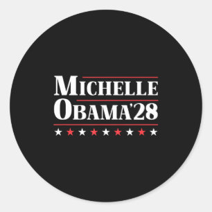 Sticker Rond Michelle Obama Présidente 2028 T-shirt.png