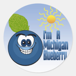 Sticker Rond Michigan Blueberry