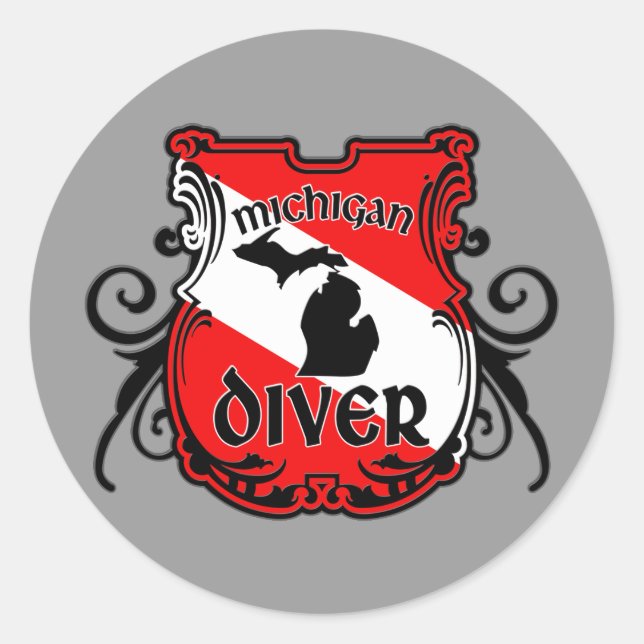 Sticker Rond Michigan Diver (Devant)