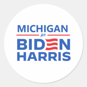 Sticker Rond Michigan pour Biden Harris