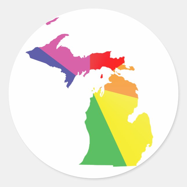Sticker Rond michigan pride. (Devant)