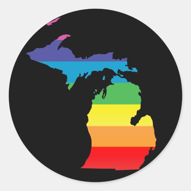 Sticker Rond michigan pride. (Devant)