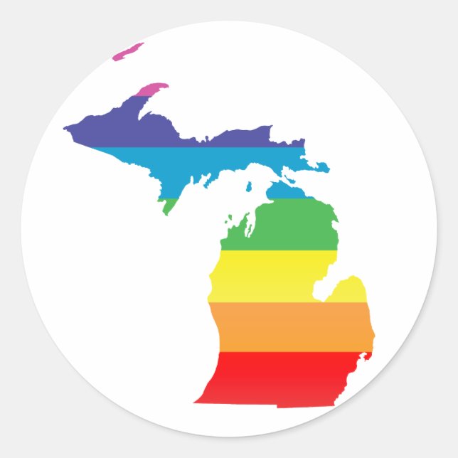 Sticker Rond michigan pride. (Devant)