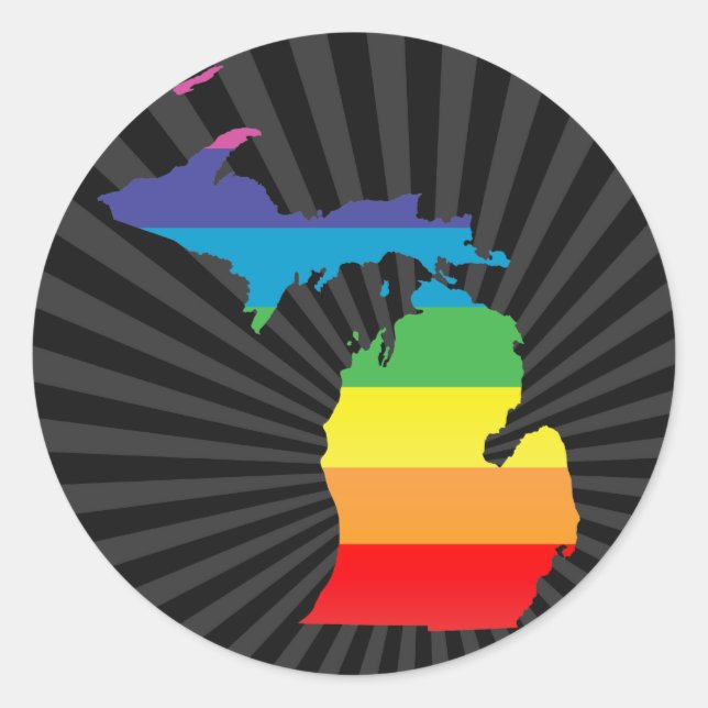 Sticker Rond michigan pride. (Devant)