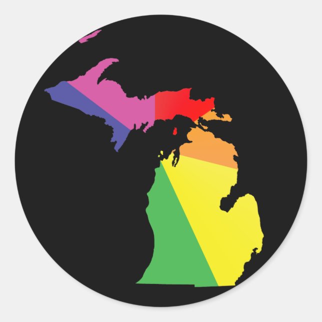 Sticker Rond michigan pride. (Devant)