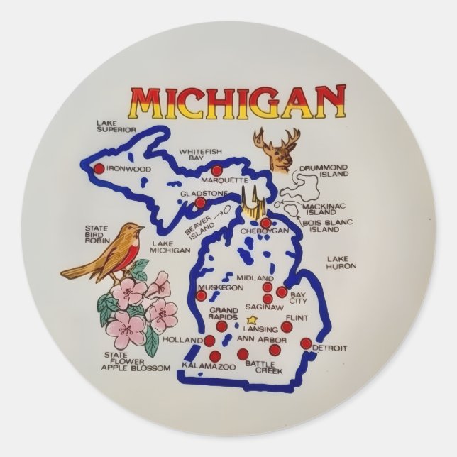 Sticker Rond Michigan State  (Devant)