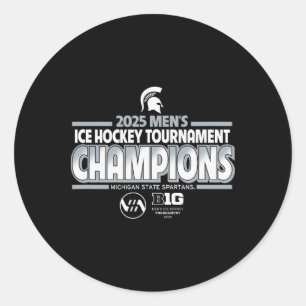 Sticker Rond Michigan State Spartans Hockey Masculin Champion B