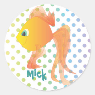 Sticker Rond Mick le poisson rouge