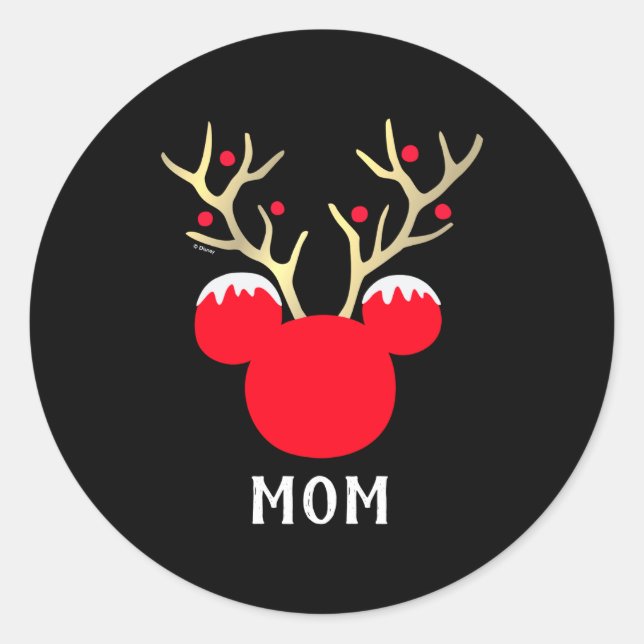 Sticker Rond Mickey Family Christmas Mom  (Devant)