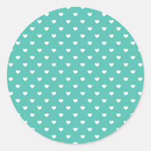 Sticker Rond Micro cœurs blancs - Vert Bluegrass