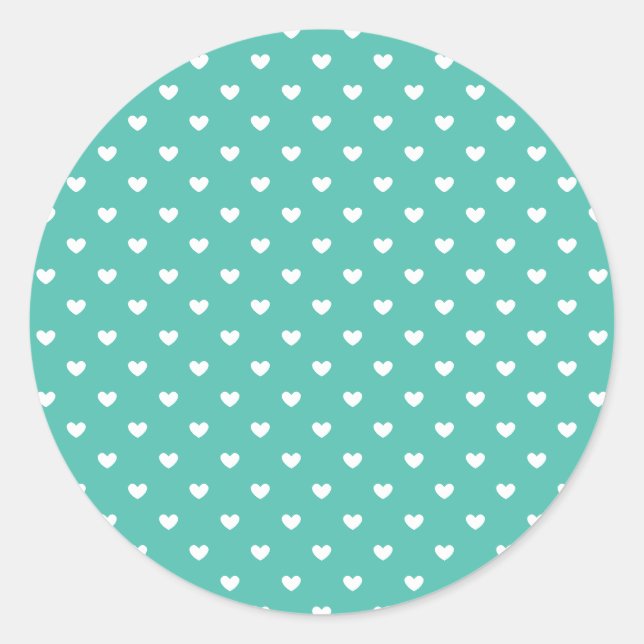 Sticker Rond Micro cœurs blancs - Vert Bluegrass (Devant)