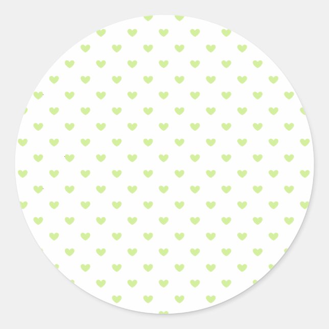 Sticker Rond Micro Hearts Spring Green - Blanc (Devant)