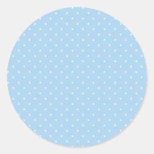 Sticker Rond Micro pois blanc - Bleu bébé