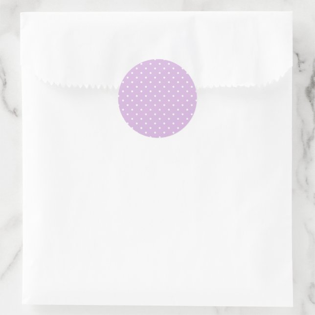 Sticker Rond Micro pois blanc - Douce lavande (Sac)