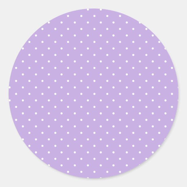 Sticker Rond Micro pois blanc - Lavande tendre (Devant)