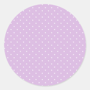 Sticker Rond Micro pois blanc - Lilas doux