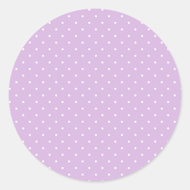 Sticker Rond Micro pois blanc - Lilas doux (Devant)