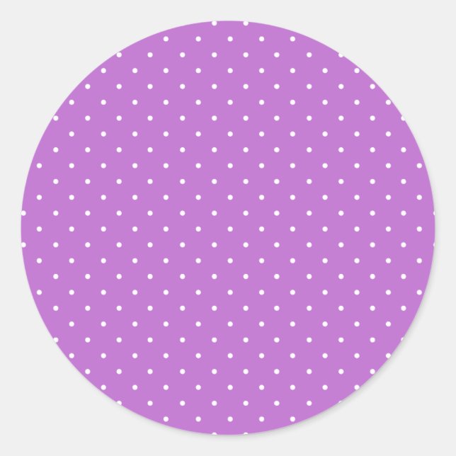 Sticker Rond Micro pois blanc - Orchidée violet (Devant)