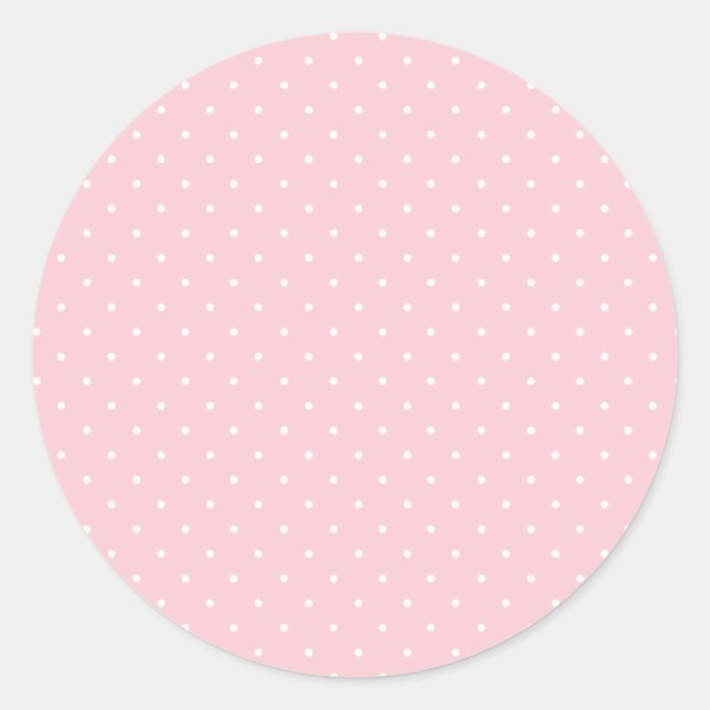 Sticker Rond Micro pois blanc - Rose (Devant)