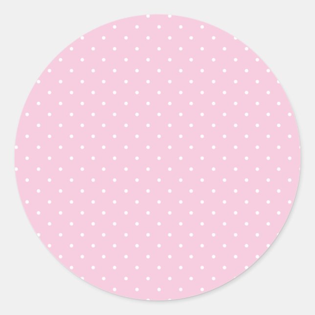 Sticker Rond Micro pois blanc - Rose clair (Devant)