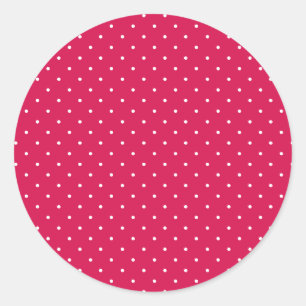 Sticker Rond Micro pois blanc - Rouge framboise
