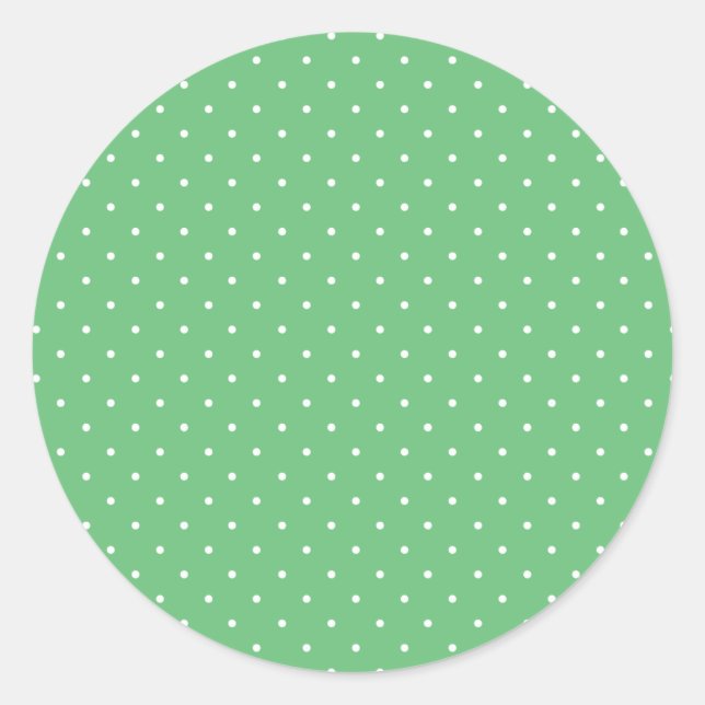 Sticker Rond Micro pois blanc - Vert été (Devant)