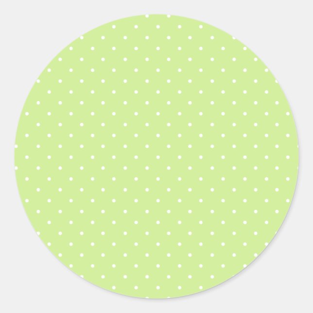 Sticker Rond Micro pois blanc - vert printemps (Devant)