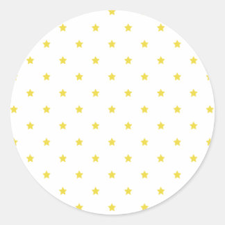 Sticker Rond Micro Stars Golden Yellow - White