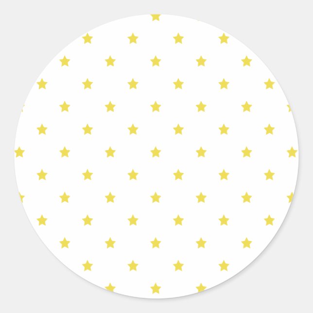 Sticker Rond Micro Stars Golden Yellow - White (Devant)