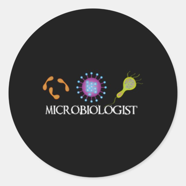 Sticker Rond Microbiologiste Microbiologie (Devant)