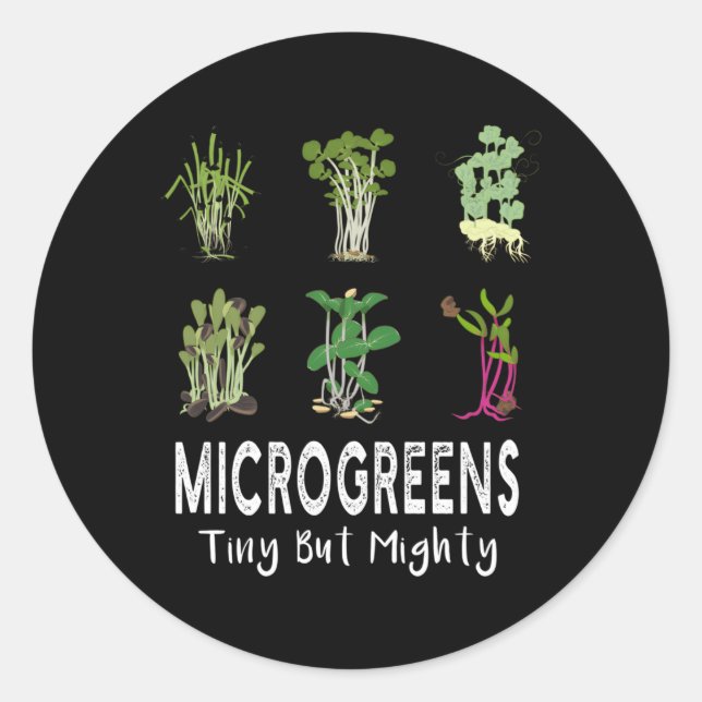 Sticker Rond Microgreens Germes Vegan minuscule mais puissant (Devant)