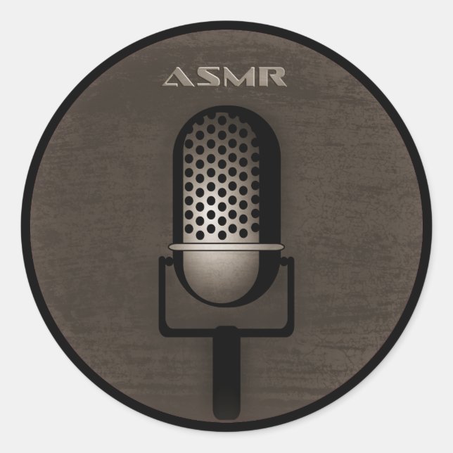 Sticker Rond Microphone ASMR Retro (Devant)