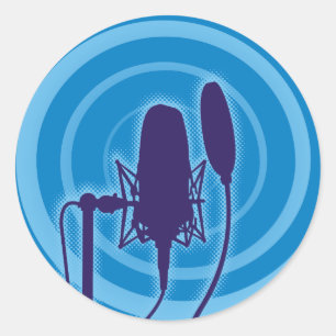 Sticker Rond Microphone de studio