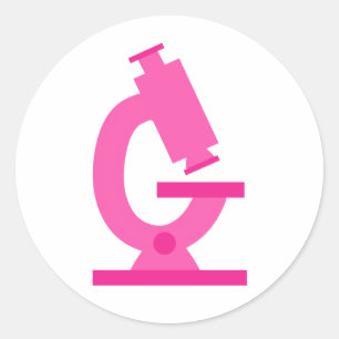 Sticker Rond Microscope Rose Science