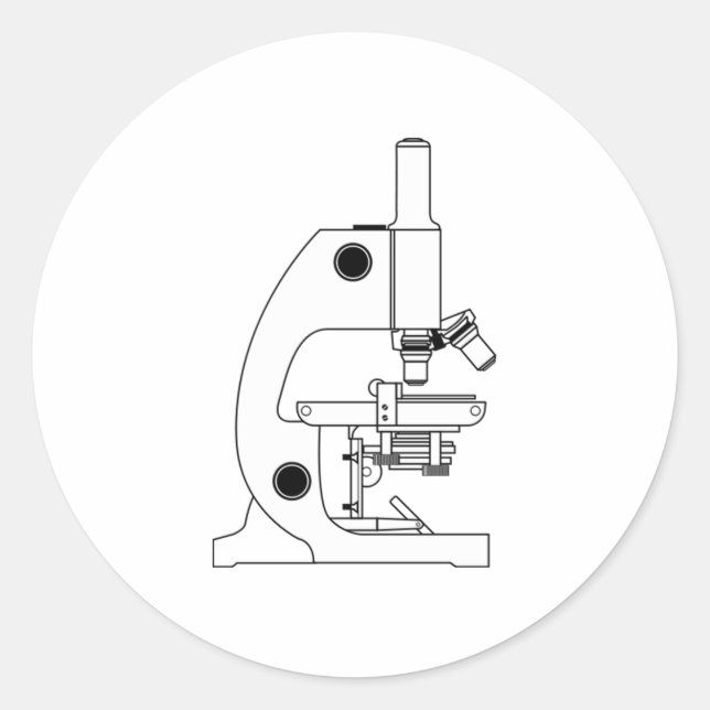 Sticker Rond Microscope scientifique (Devant)