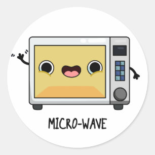 Sticker Rond Microwave Funny Pun