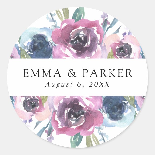 Sticker Rond Midnight Blooms | (Devant)