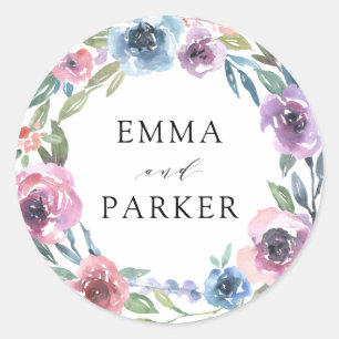 Sticker Rond Midnight Blooms Couronne florale