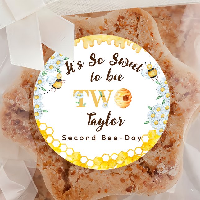 Sticker Rond Miel Abee Deuxième Anniversaire (Créateur téléchargé)