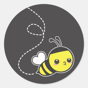 Sticker Rond Miel Bee