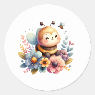 Sticker Rond Miel Bee