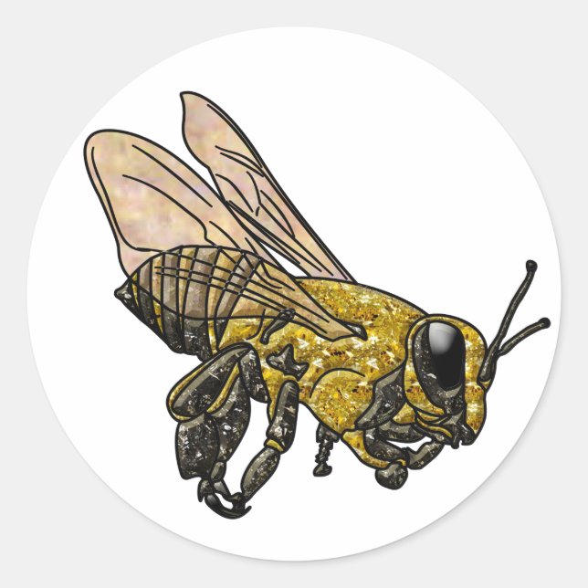 Sticker Rond Miel Bee (Devant)