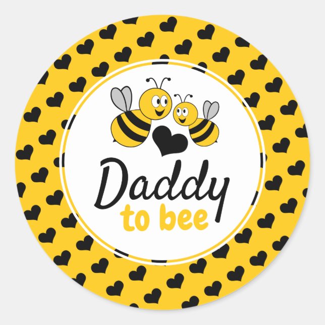 Sticker Rond Miel Bee, Baby shower (Devant)