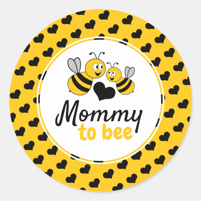 Sticker Rond Miel Bee, Baby shower (Devant)