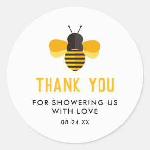 Sticker Rond Miel Bee Baby shower Merci Favoriser