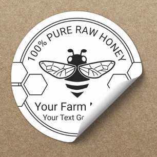 Sticker Rond Miel Jar Bio Apiary Beekeeper Farm