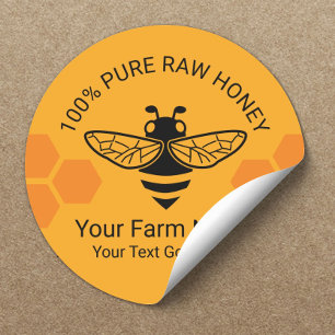 Sticker Rond Miel Jar Pure Miel Apiary Bee Apiary Beekeeper