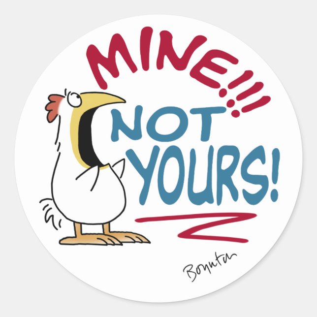 Sticker Rond Mienne pas votre poule Boynton (Devant)
