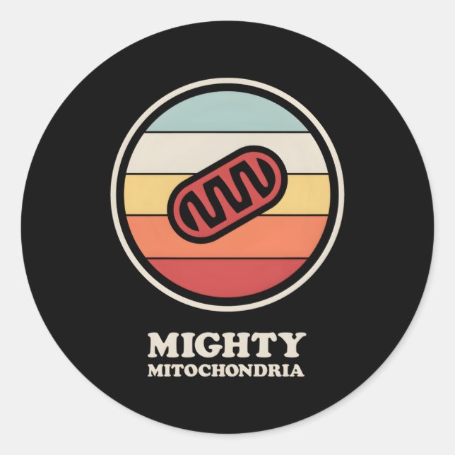 Sticker Rond Mighty Mitochondria Biologie Enseignant Cellule Mi (Devant)