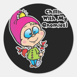 Sticker Rond Mignon à se détendre avec ma conception de gnomes